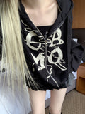 Trivin Lettering y2k Hood Zip-Up