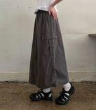Kebu Nylon Cargo Banding Long Skirt