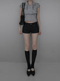 Reco coated leather shorts