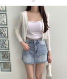 Modal Blend Material V-neck Long Sleeve Cardigan