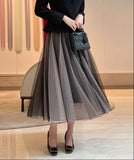 Meryl Banding Two-Tone Double Tulle Skirt