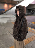 Shuka Heart Fluffy Fleece Hood Jumper