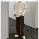 Corduroy Pintuck Semi-Wide Pants
