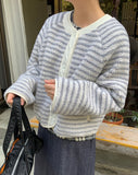 Deimi stripe fleece crop jumper
