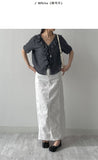 Rivet Cotton Curved H-Line Skirt