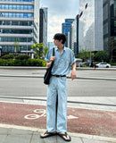 Summer denim half shirt