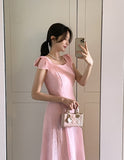 Bavia Ribbon Puff Flare One Piece