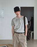 Sein Pigment Henley Neck Short Sleeve T-shirt