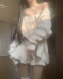 Katsumi Loose-Fit Fur Cardigan