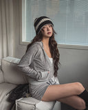 Pie Terry Stud Deep V Hoodie