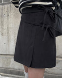 Etsu suede ribbon mini skirt