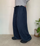 Ronce Stripe Suede Wide Banding Pants