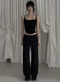 [mnem] patch straight sweatpants