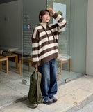 Hibonne brushed denim wide pants