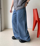 Fita summer wide banded denim pants