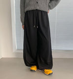 The Boom Snap Button Cotton Banding Wide Pants