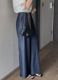 Lauren Wide Denim Slacks Pants