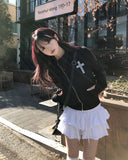 Tay Cross Stud Unbalanced Zip-Up