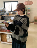 [unisex] Kidendi color matching stripe cable over knit