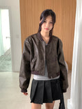 Wort Vintage Washing Leather Crop Blouson Jacket