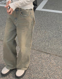 Mata Washing Denim Wide Pants