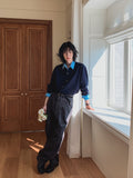 Low Adjust Cotton Two Tuck Slacks