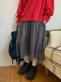 Heyo Check Banding Long Skirt