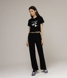 FOR DAYOUT Logo Butterfly Crop Short Sleeve Tee