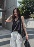 Summer Silk Oversized Fit Layered Sleeveless