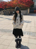 Rucker High Neck Duffle Button Knit Cardigan