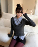 Sean Collar Shirt Layered T-shirt