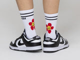 Red Flower Smile Logo Socks