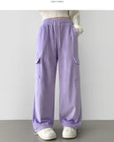 Corduroy Microfiber Velvet Pocket Cargo Long Wide Banding Pants