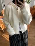 Ohhok Two-Way Knit Hood Zip-Up Cardigan