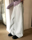 Cumin Brushed Cross Stud Balloon Wide Pants