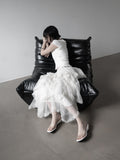 Cherian Chiffon Unbalance Tiered Skirt