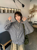 Kinu Button Check Over Cotton Jacket