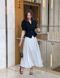Reshu Wrinkle Flare Long Skirt