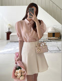 Rubille Collar See-through Frill Blouse