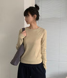 [BAONHAUS] Benir Round Ribbed Long Sleeve Tee