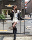 Double Buckle Biker Wide Long Boots