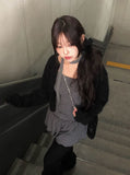 Doobie Soft Fur Button Long Sleeve Cardigan