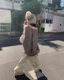 Glyn Wool Loose Fit V-Neck Raglan Long Knit