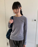 Beltary Color Round Long Sleeve Tee