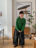 Cowzen Mix Color Round Knit Cardigan