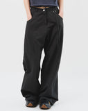 (W) Dub Shirring Wide Pants