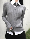 weave vneck knit