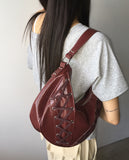Tenka eyelet strap leather shoulder bag