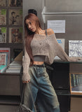 Drom Summer Lip Neck Cropped Knitwear
