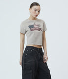 WASHED FLAG CROP TEE
